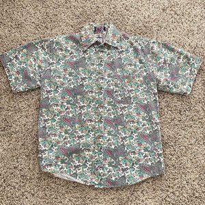 vintage paisley short sleeve button down
